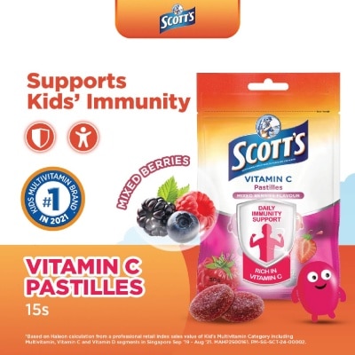 SCOTT'S Vitamin C Mix Berry Flavour 15 Pastilles (Expiry: Jun`2026)