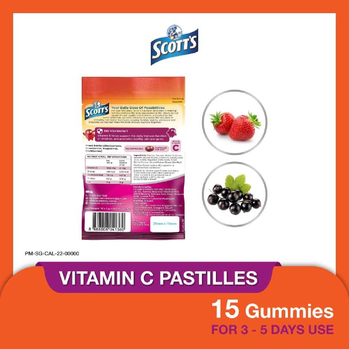 Vitamin C Mix Berry Flavour 15 Pastilles