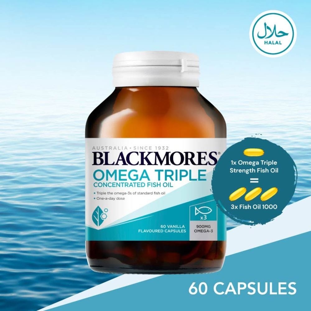 BLACKMORES Blackmores Omega Triple Concentrated Fish Oil Capsules 60s Vitamins Supplements Watsons Singapore