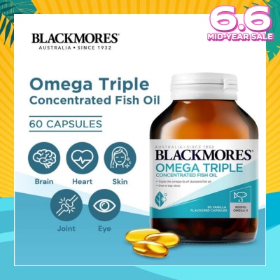BLACKMORES Omega Triple Concentrated Fish Oil Capsules 60s