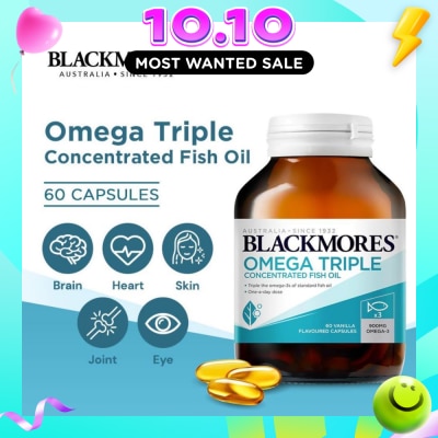 BLACKMORES Omega Triple Concentrated Fish Oil Capsules 60s image