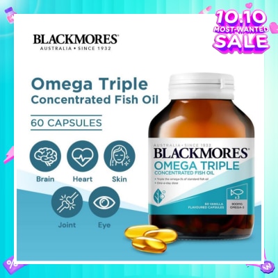 BLACKMORES Omega Triple Concentrated Fish Oil Capsules 60s