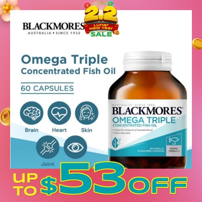 BLACKMORES [CNY] Omega Triple Concentrated Fish Oil Capsules 60s