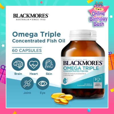 BLACKMORES Omega Triple Concentrated Fish Oil Capsules 60s