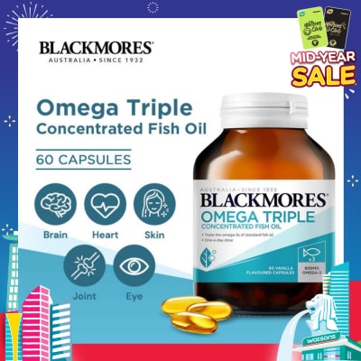 BLACKMORES Omega Triple Concentrated Fish Oil Capsules 60s
