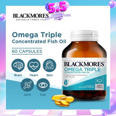 BLACKMORES - Omega Triple Concentrated Fish Oil Capsules 60s