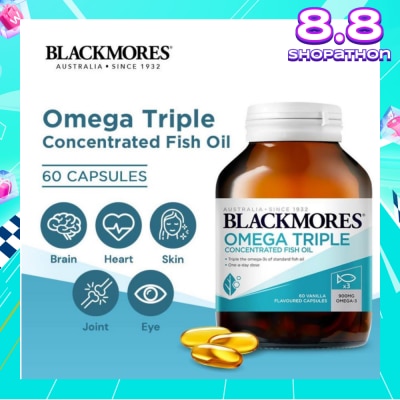 BLACKMORES Omega Triple Concentrated Fish Oil Capsules 60s