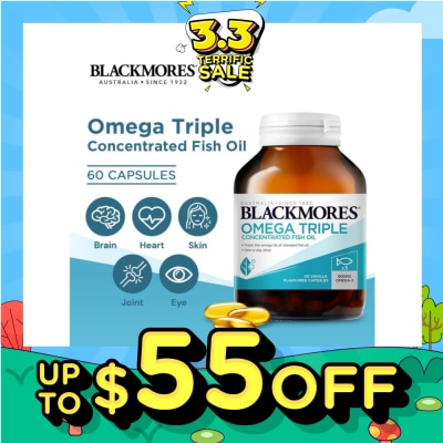 BLACKMORES [CNY] Omega Triple Concentrated Fish Oil Capsules 60s