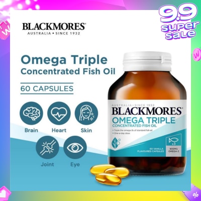 BLACKMORES Omega Triple Concentrated Fish Oil Capsules 60s