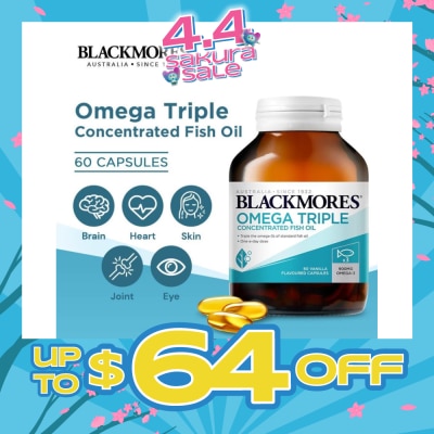 BLACKMORES - Omega Triple Concentrated Fish Oil Capsules 60s