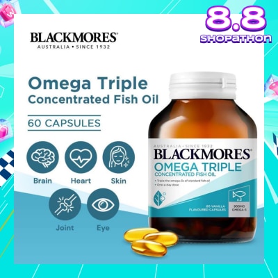 BLACKMORES Omega Triple Concentrated Fish Oil Capsules 60s