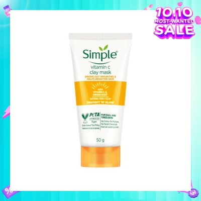 SIMPLE Vitamin C Clay Mask (For Dull & Tired Skin) 50g (Expiry: Feb`2026)