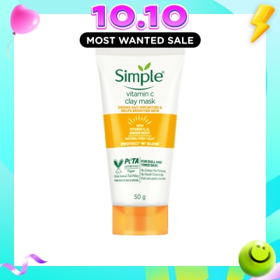 SIMPLE Vitamin C Clay Mask (For Dull & Tired Skin) 50g (Expiry: Jan`2027) image