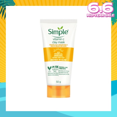 SIMPLE Vitamin C Clay Mask (For Dull & Tired Skin) 50g (Expiry: Feb`2026)