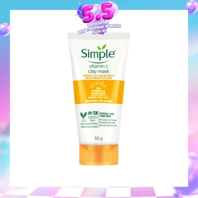SIMPLE - Vitamin C Clay Mask (For Dull & Tired Skin) 50g (Expiry: Jan`2027)