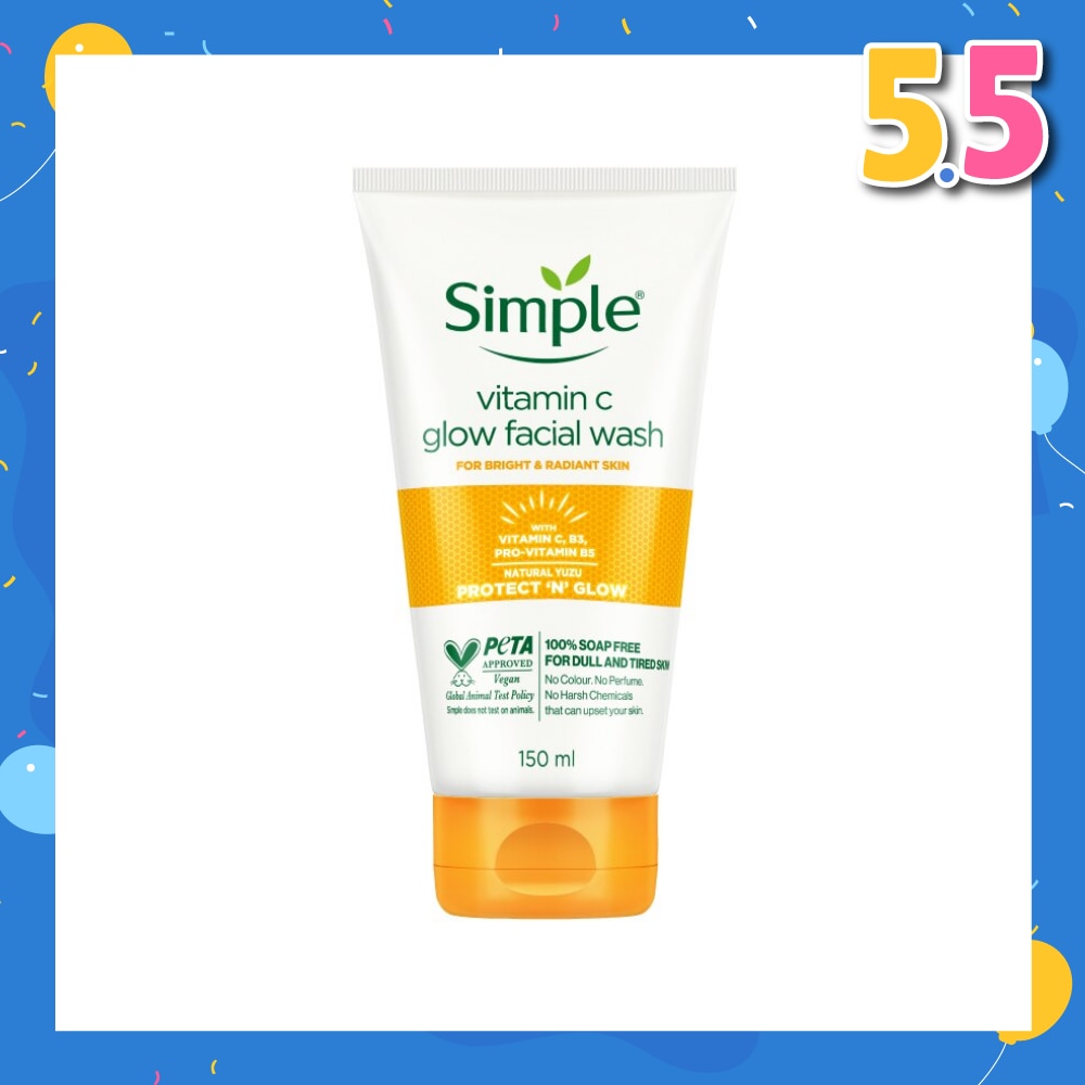 Vitamin C Glow Facial Wash (100% Soap Free - For Dull & Tired Skin) 150ml