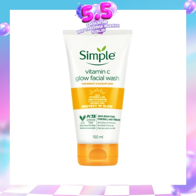 SIMPLE - Vitamin C Glow Facial Wash 150ml (Expiry: Dec`2026)