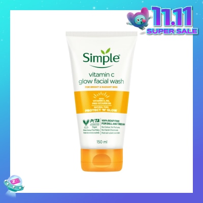 SIMPLE Vitamin C Glow Facial Wash 150ml (Expiry: May`2026)