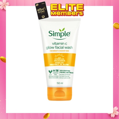 SIMPLE Vitamin C Glow Facial Wash 150ml (Expiry: May`2026)