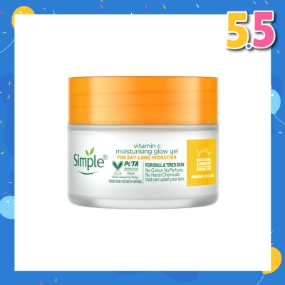 SIMPLE Vitamin C Moisturising Glow Gel (For Day-Long Hydration & For Dull & Tired Skin) 40g