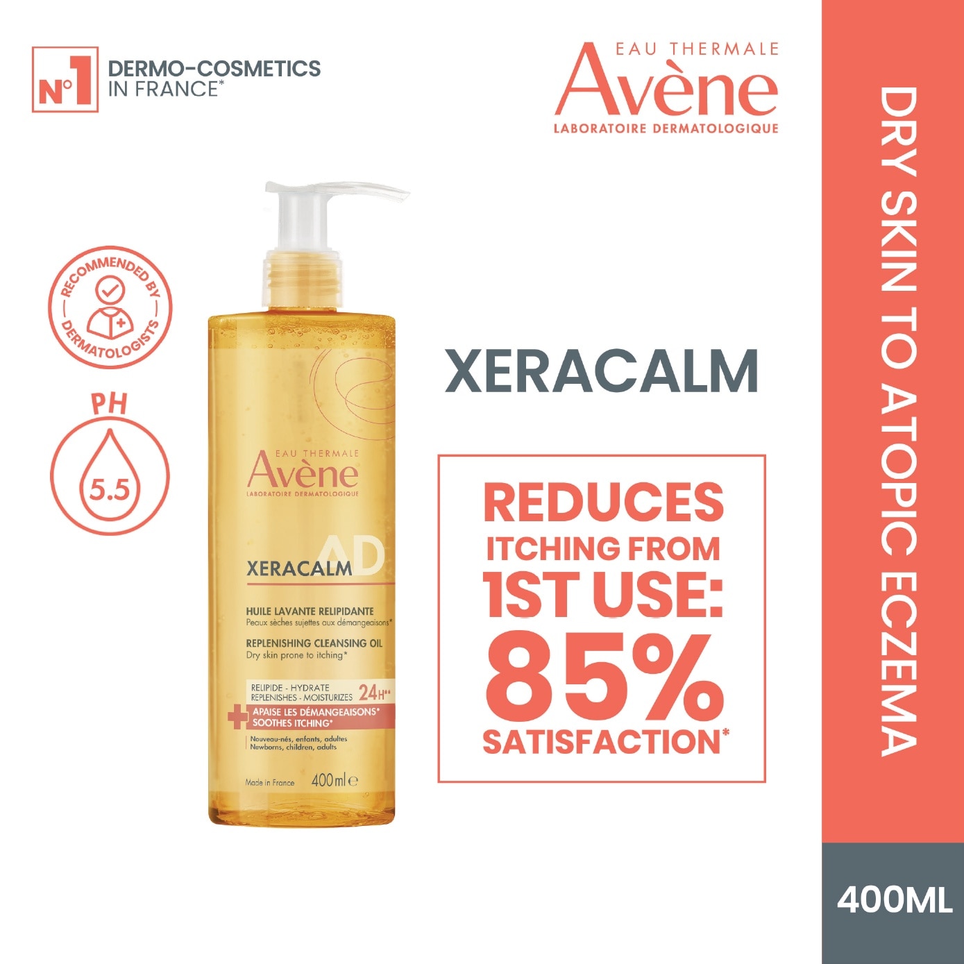 XeraCalm A.D Lipid Replenishing Cleansing Oil (To Soothes Itching) 400ml image
