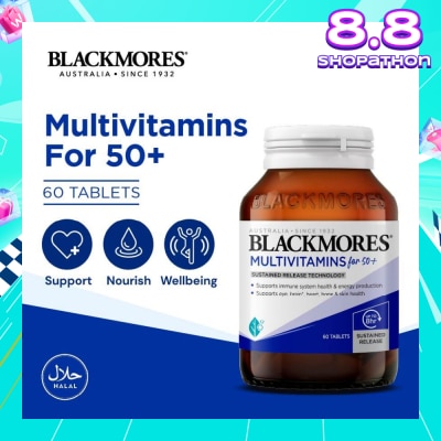 BLACKMORES Multivitamins Tablet For 50+ (Support Immune System + Skin Health) 60s