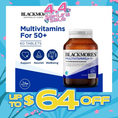 BLACKMORES - Multivitamins Tablet For 50+ (Support Immune System + Skin Health) 60s