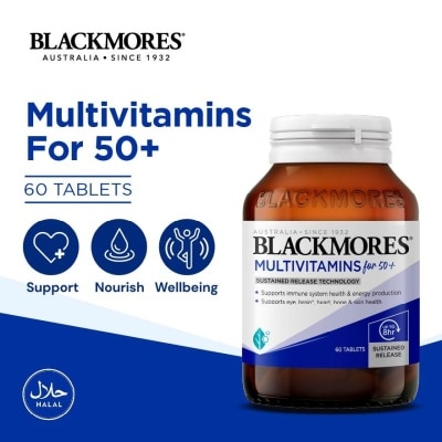 BLACKMORES Multivitamins Tablet For 50+ (Support Immune System + Skin Health) 60s