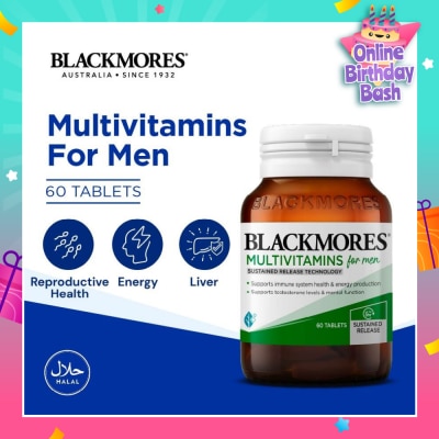 BLACKMORES Multivitamins Tablet For Men (Support Testerone Level + Mental Function + Immune System Health) 60s