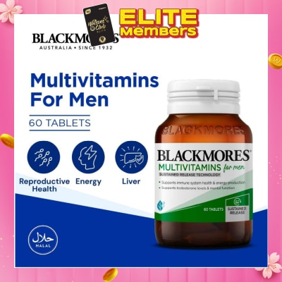 BLACKMORES Multivitamins Tablet For Men (Support Testerone Level + Mental Function + Immune System Health) 60s