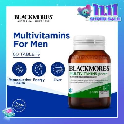 BLACKMORES Multivitamins Tablet For Men (Support Testerone Level + Mental Function + Immune System Health) 60s