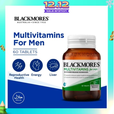 BLACKMORES Multivitamins Tablet For Men (Support Testerone Level + Mental Function + Immune System Health) 60s