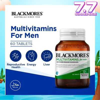 BLACKMORES Multivitamins Tablet For Men (Support Testerone Level + Mental Function + Immune System Health) 60s