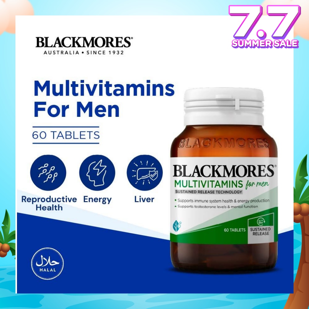 Multivitamins Tablet For Men (Support Testerone Level + Mental Function + Immune System Health) 60s
