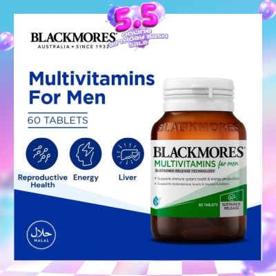 BLACKMORES - Multivitamins Tablet For Men (Support Testerone Level + Mental Function + Immune System Health) 60s