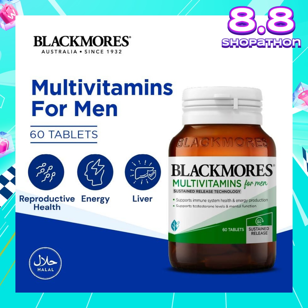 Multivitamins Tablet For Men (Support Testerone Level + Mental Function + Immune System Health) 60s