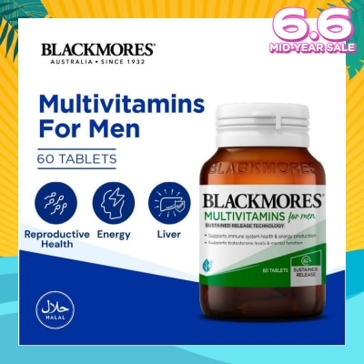 BLACKMORES Multivitamins Tablet For Men (Support Testerone Level + Mental Function + Immune System Health) 60s
