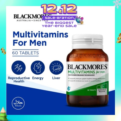 BLACKMORES Multivitamins Tablet For Men (Support Testerone Level + Mental Function + Immune System Health) 60s