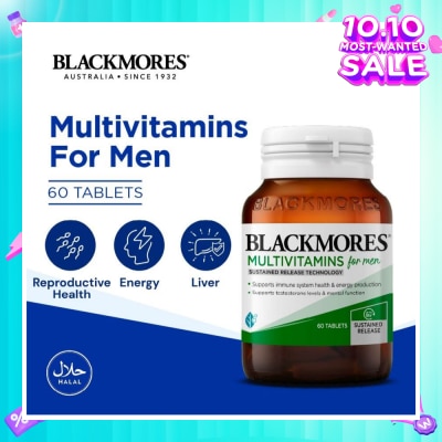 BLACKMORES Multivitamins Tablet For Men (Support Testerone Level + Mental Function + Immune System Health) 60s