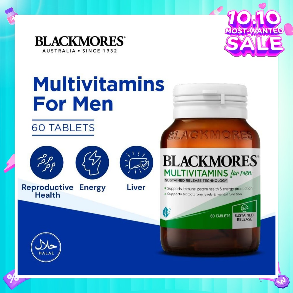 Multivitamins Tablet For Men (Support Testerone Level + Mental Function + Immune System Health) 60s
