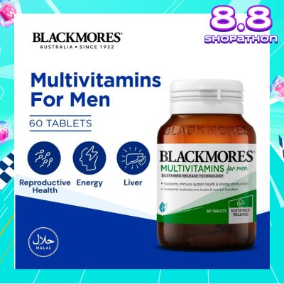 BLACKMORES Multivitamins Tablet For Men (Support Testerone Level + Mental Function + Immune System Health) 60s