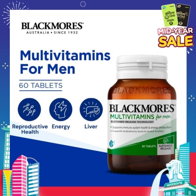 BLACKMORES Multivitamins Tablet For Men (Support Testerone Level + Mental Function + Immune System Health) 60s