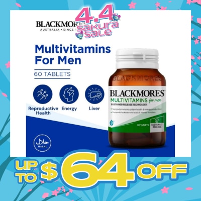BLACKMORES - Multivitamins Tablet For Men (Support Testerone Level + Mental Function + Immune System Health) 60s