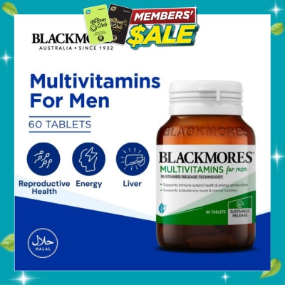 BLACKMORES Multivitamins Tablet For Men (Support Testerone Level + Mental Function + Immune System Health) 60s image