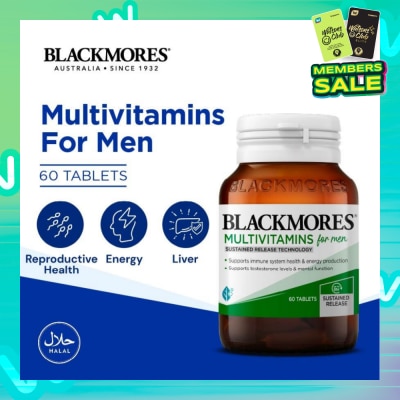 BLACKMORES Multivitamins Tablet For Men (Support Testerone Level + Mental Function + Immune System Health) 60s