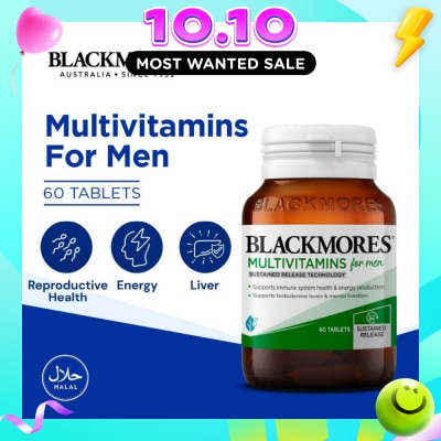 BLACKMORES Multivitamins Tablet For Men (Support Testerone Level + Mental Function + Immune System Health) 60s image