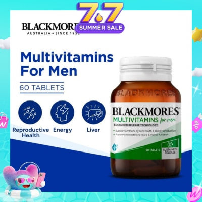 BLACKMORES - Multivitamins Tablet For Men (Support Testerone Level + Mental Function + Immune System Health) 60s&nbsp;(Expiry: May`2027)