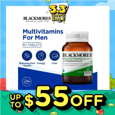 BLACKMORES Multivitamins Tablet For Men (Support Testerone Level + Mental Function + Immune System Health) 60s