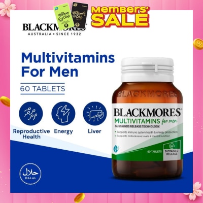 BLACKMORES Multivitamins Tablet For Men (Support Testerone Level + Mental Function + Immune System Health) 60s