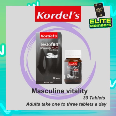 KORDEL'S Testofen Ashwagandha Plus Panax Ginseng 3in1 Tablet (Masculine Vitality) 30s